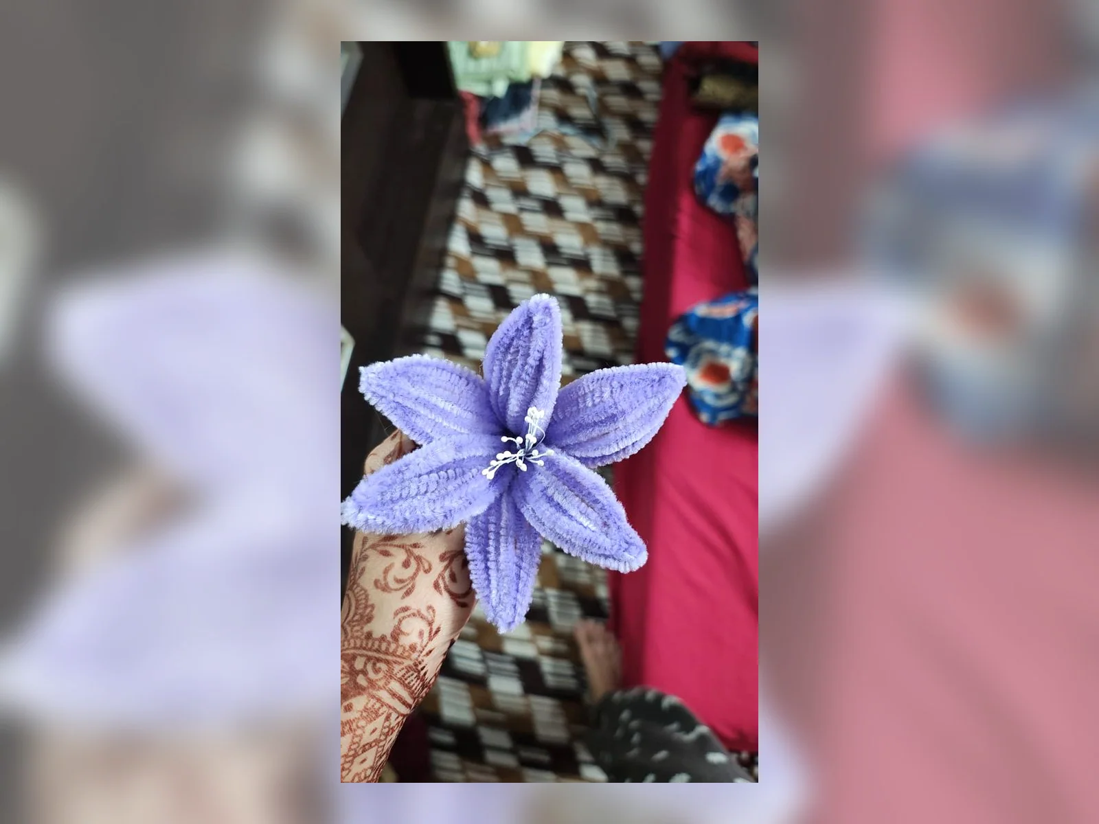 Purple Chenille Lily Stem