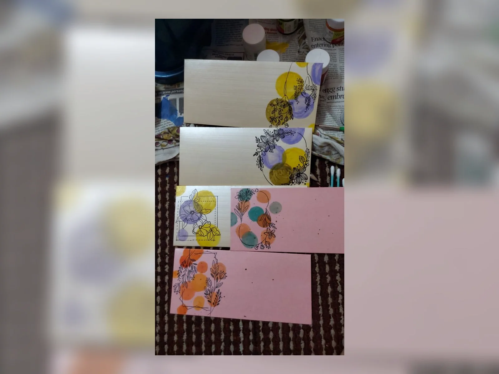 Marigold Memory Notes by Meraki Arts 53 - Paintings portfolio for wall decor and personal gifts custom requests.