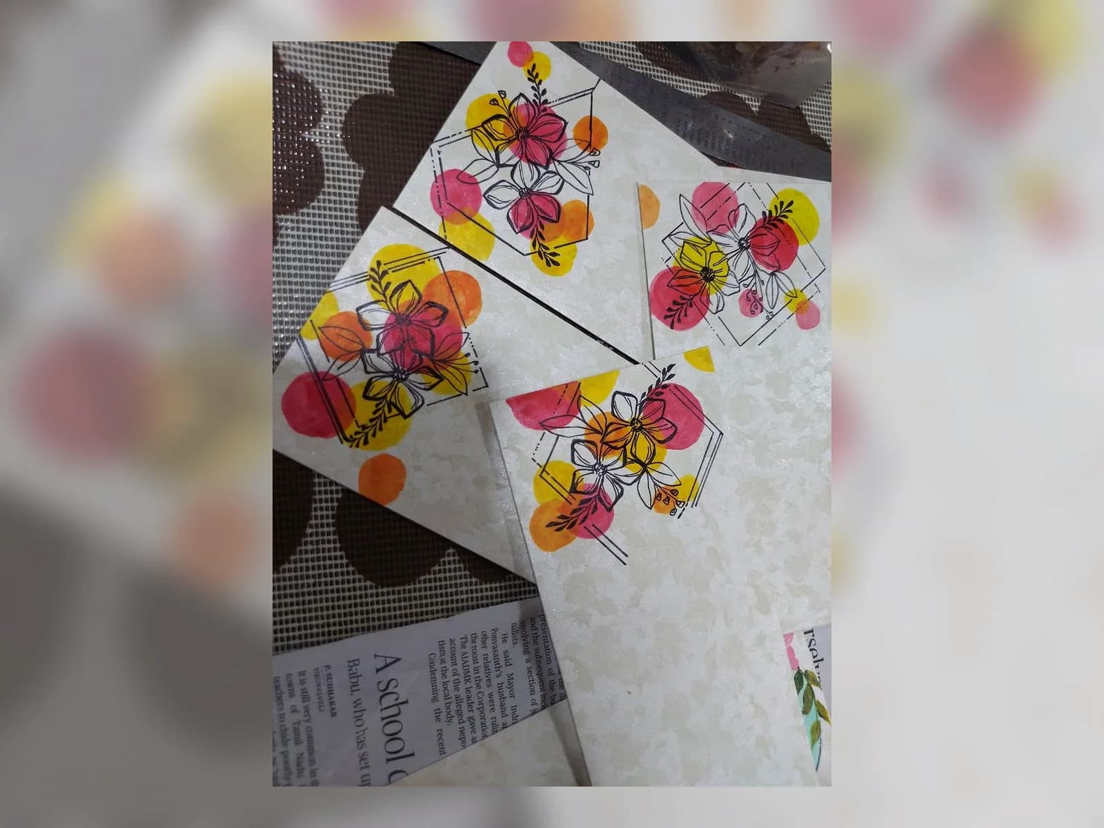 Festival Bloom Gift Tags by Meraki Arts 53 - Paintings portfolio for wall decor and personal gifts custom requests.