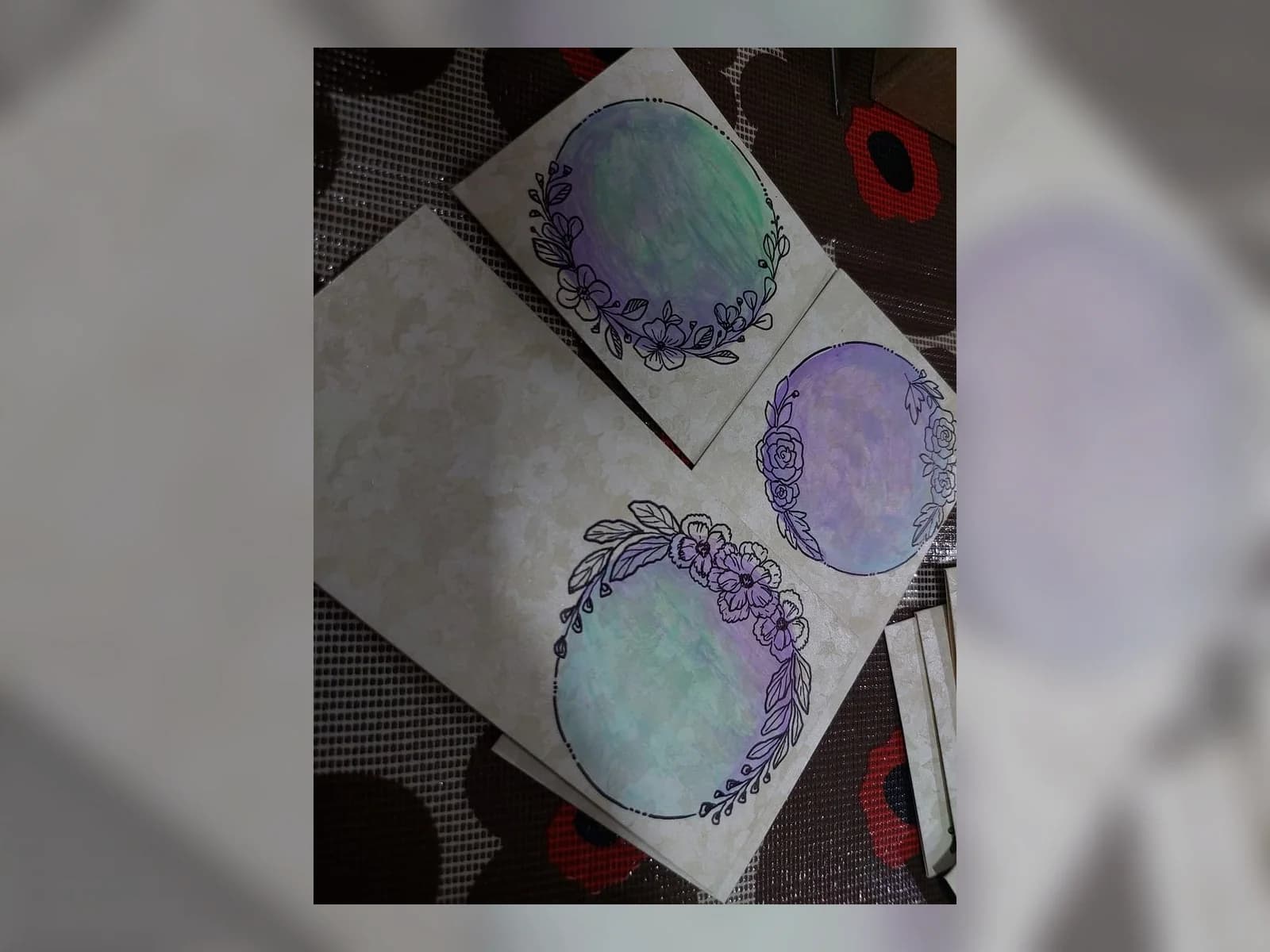 Moonwash Floral Orbs by Meraki Arts 53 - Paintings portfolio for wall decor and personal gifts custom requests.