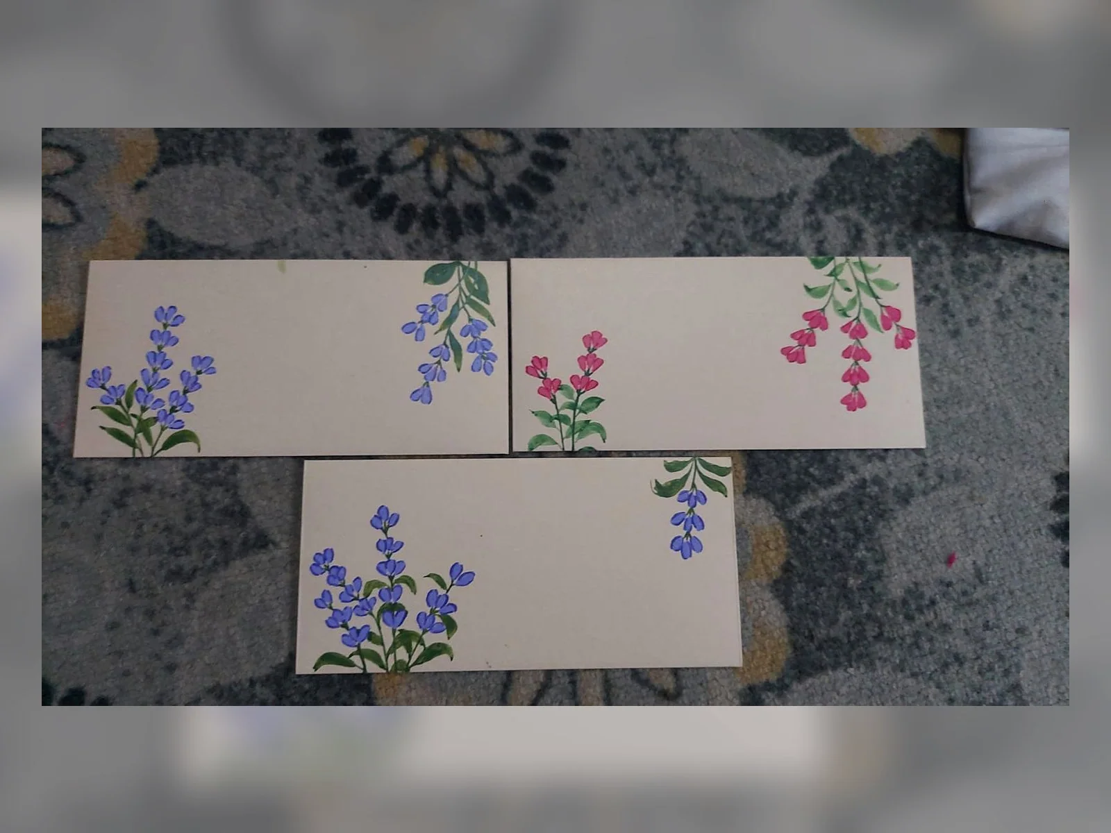 Lavender Corner Cards by Meraki Arts 53 - Paintings portfolio for wall decor and personal gifts custom requests.