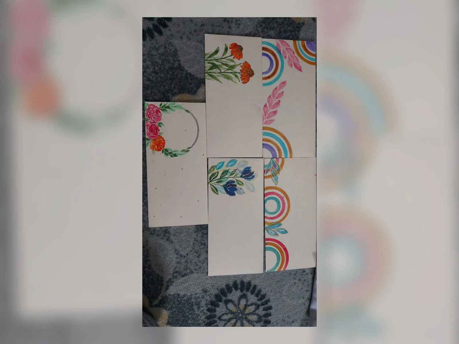 Rainbow Garden Note Collage by Meraki Arts 53 - Paintings portfolio for wall decor and personal gifts custom requests.